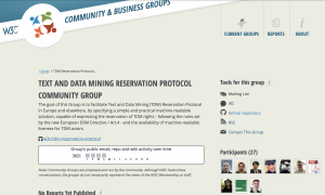 Text and Data Mining Reservation Protocol Community Group home page