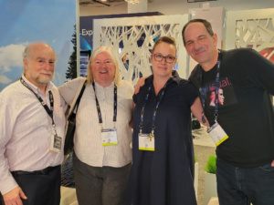 IPTC member delegates Phil Avner (AP), Pam Fisher (Individual Member / The Media Institute), Alison Sullivan (Individual Member / MGM Resorts) and Mark Milstein (Microstocksolutions / VAIsual) at NAB 2022 in Las Vegas.