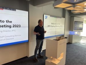 Robert Schmidt-Nia opening the IPTC Spring Meeting 2023 at the e-Estonia Briefing Centre on Monday 15 May.
