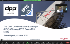 Daniel Lynch of Arqiva talks about the DPP Live Production Exchange project which will be based on the EventsML schema, now part of NewsML-G2, and the ninjs standard.