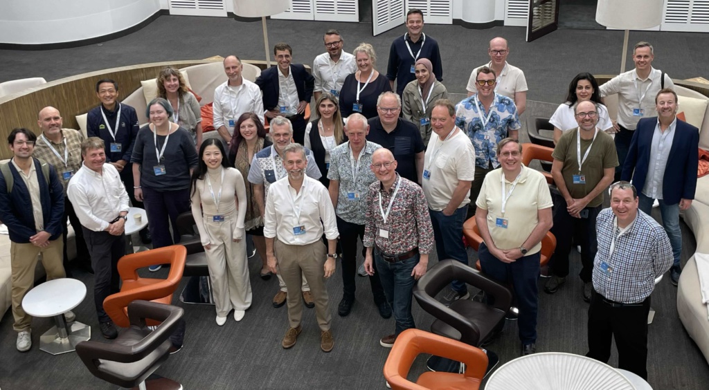 Group photo of the attendees of the IPTC Spring Meeting 2025 in Juan les Pins, France.