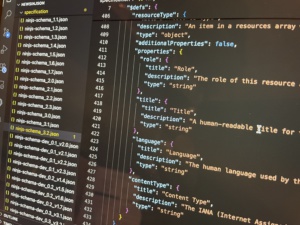 Photo of a laptop screen showing a development app highlighting new properties in ninjs 3.2.
