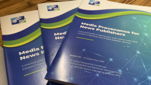 Copies of the IPTC's new guide, "Media Provenance for News Publishers"